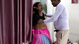 Thick Indian wench giving a BJ in an amateur clip