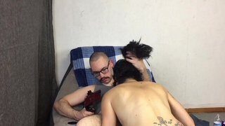 Expressive amateur MILF dominated by a creepy guy