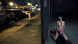 Brunette babes gets a hardcore banging in public