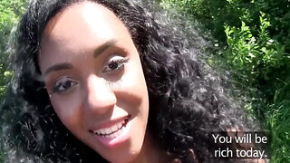 Ebony stunner gets fucked in POV in an outdoor video