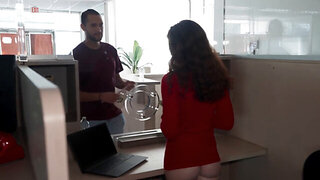 Facial for a redhead with blue eyes after POV fucking