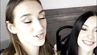 Two stepsisters are going to bang this dude's super cock