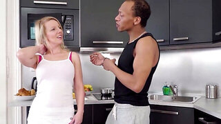 Leggy stepmom is going to take stepson's meaty BBC
