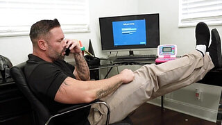 Flat-chested brunette keeps getting fucked by her stepdad