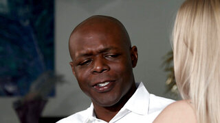 Blonde beauty with a meaty ass strives for black cock