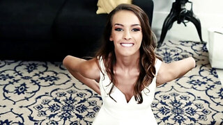 Beautiful brunette is here to give him pleasure