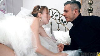 Every horny bride here gets a dose of hard white cock