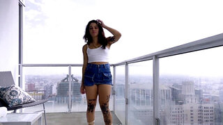 Cute teen gets her shaved coochie fucked rough by a BWC