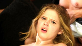 Two slutty girls and fellows are fucking in this foursome