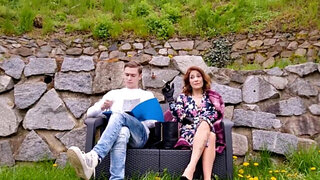 Inked Melissa Johnson gets to fuck a younger dick