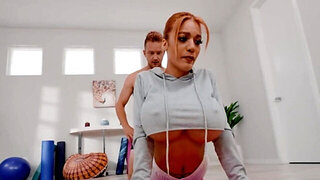 Big busted yoga instructor learns about new sex positions