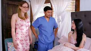 Brunette MILF Holly Day needs a help from nurse's cock