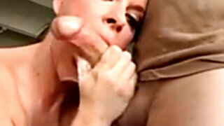 Filthy deep-throat earns a huge facial cumshot jizz shot