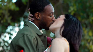 Pale babe Charlotte Sins prepares for a date with a BBC