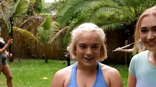 Mimi Monet looks cute and rides hard cock in public