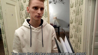 Controlling bf makes his gf pay his debts off with her cunt