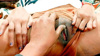 Small titted Indian slut spreads open after teasing fingers