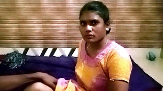 Thick brunette with natural tits is touched on camera