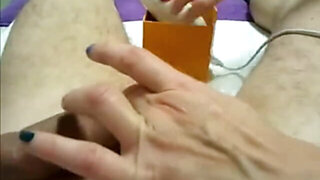 Getting hard-on and ball sack waxed - public studio!