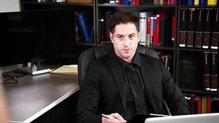 Office action with a muscular hunk and an authority figure