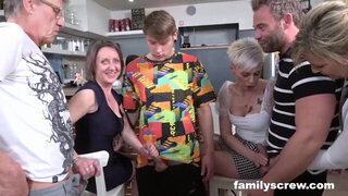 Mature sluts teach young guy cool group sex in the club