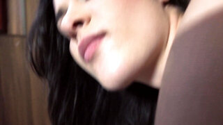 Hot girl rides a long cock in her beautiful grey panties on