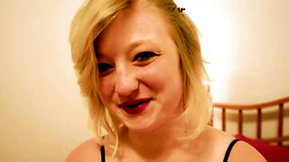 Hot blonde is covered in semen after the POV screwing
