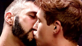 Redheaded lad with a pale body gets it with an inked man