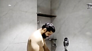 Big assed Indian girl sucks his cock under the shower