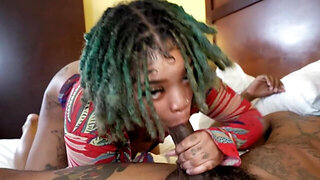 Inked booty black girl gets fucked real hard today