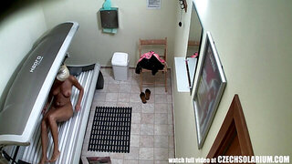 Sexy Blond Tanning her Beautiful Body