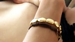 Amateur solo girl in lingerie rubs her shaved pussy