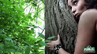 Sexy Chick Aurelly Rebel rides horny strangers cock in the public