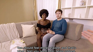 POV interracial pleasure with a horny black girlfriend