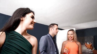 Valentina Nappi is double-booked with two nice dicks