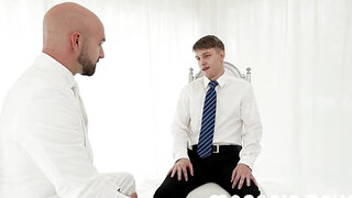 Twink with a pretty face letting the DILF examine him