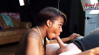 Hot ebony slut Skylar shows off her pro fucking skills