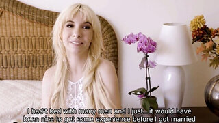 Lonely bride is going to fuck her future daddy in law