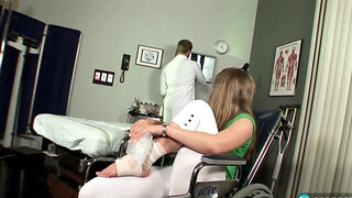 Sucking her toes and licking her pussy in the office