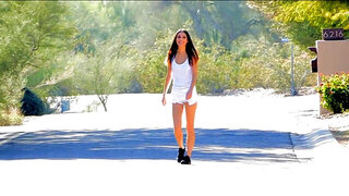 Glass dildo in her butt