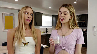 Stepbrother gets to screw two tight-ass girls at once