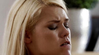 Blonde boss is angry and sex helps the employee to calm her down