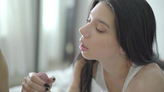 Petite pussy in the morning cheers up my cock