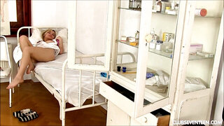 Hot Nurse Taking a Break to Masturbate.