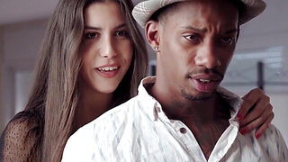 Big dick pleasures with two interracially-inclined girls