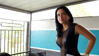 Latina with amazing curves is banged by a hung pervert