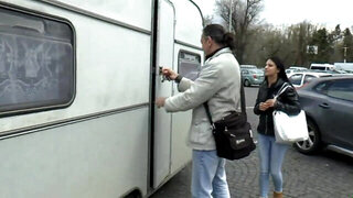 Mobile home bang with a juicy looking German girl