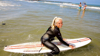 Group lesbian sex licking pussy on a sunny day at the beach