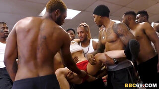 Lustful MILF enjoys oral sex with black men