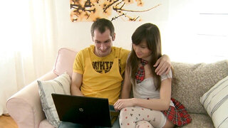 Adorable teenage girlfriend knows how to satisfy her partner